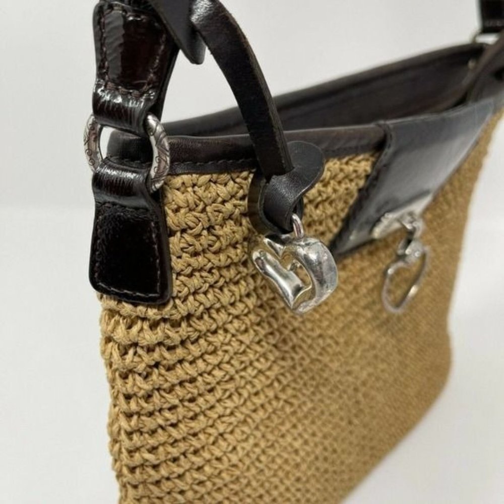 SOLD BRIGHTON Wheat Brown Straw Leather  Bag - Picture 4 of 16